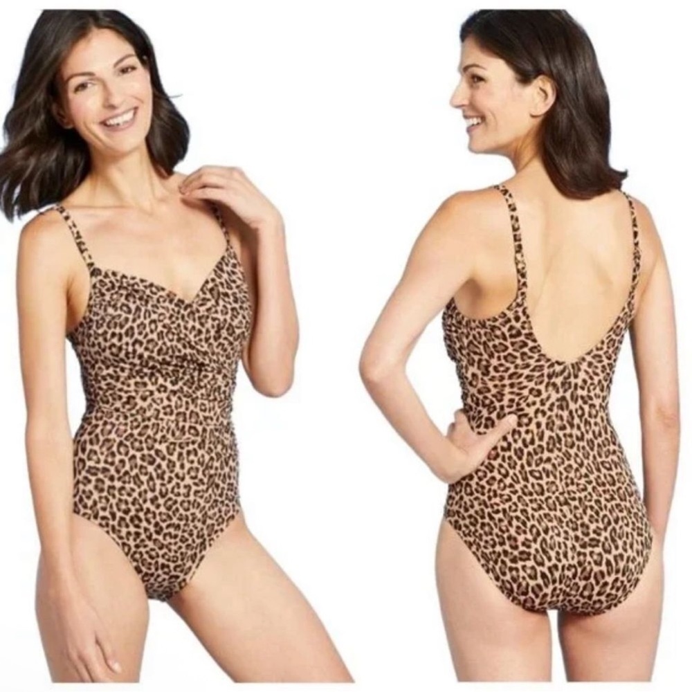 Aqua Green Leopard Print One Piece Swimsuit